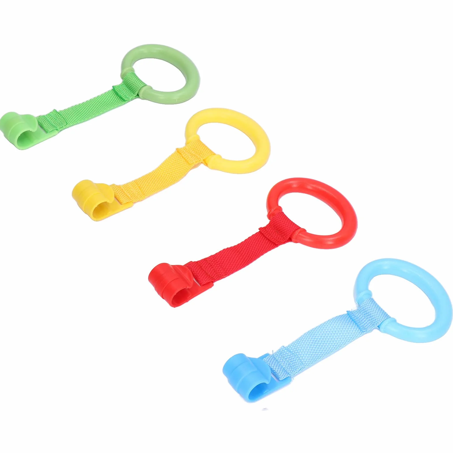 Plastikowe Kółka do ściągania łóżeczka dla Niemowląt Ćwiczenia do Chodzenia Asystent Stand Up Rings Lekkie Pierścienie do Chodzenia Ergonomiczna Konstrukcja Kojec z