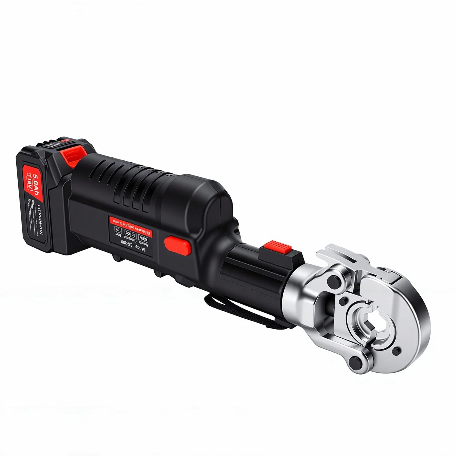LiebeWH Bezprzewodowe Elektryczne Hydrauliczne Narzędzie do Zaciskania 60 KN, Akumulator 18V, Zaciskarka do Kabli z Wyświetlaczem LED i obrotową głowicą Miedzianych i Aluminiowych