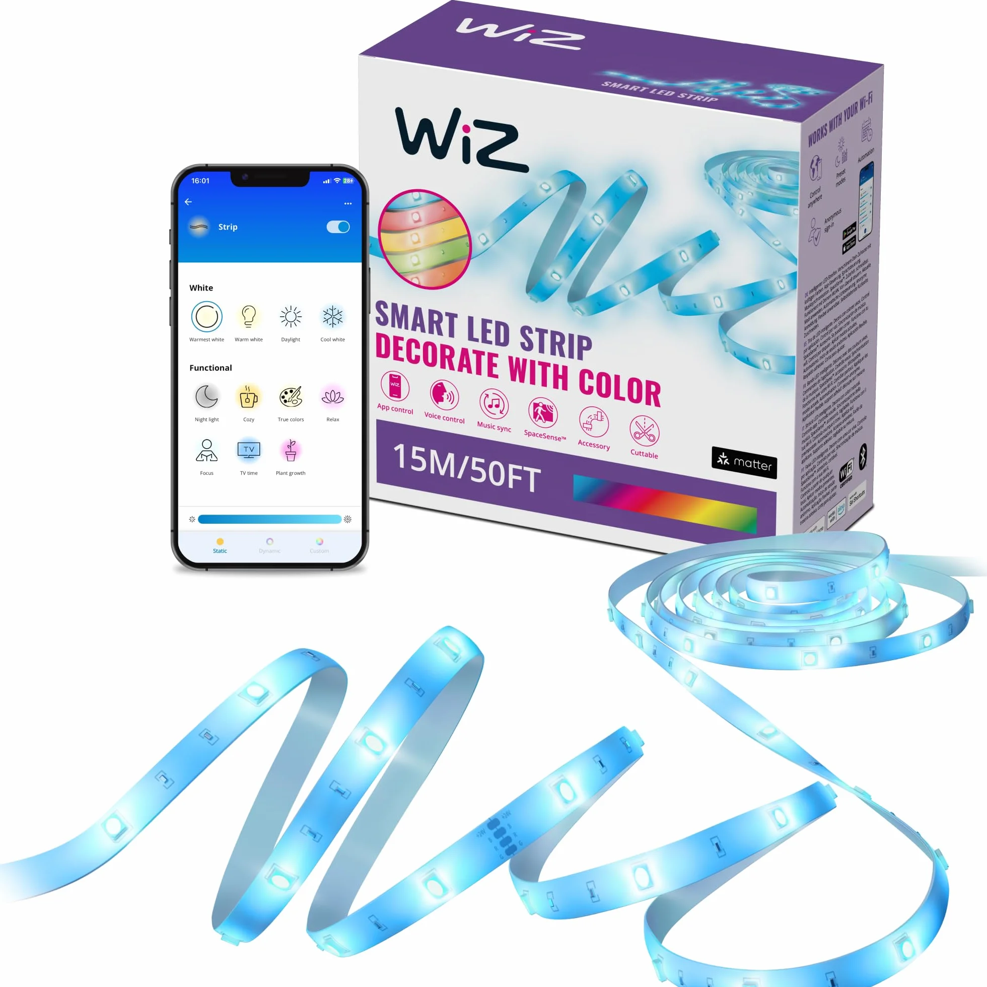 WiZ RGB LED strip 15m Type-C
