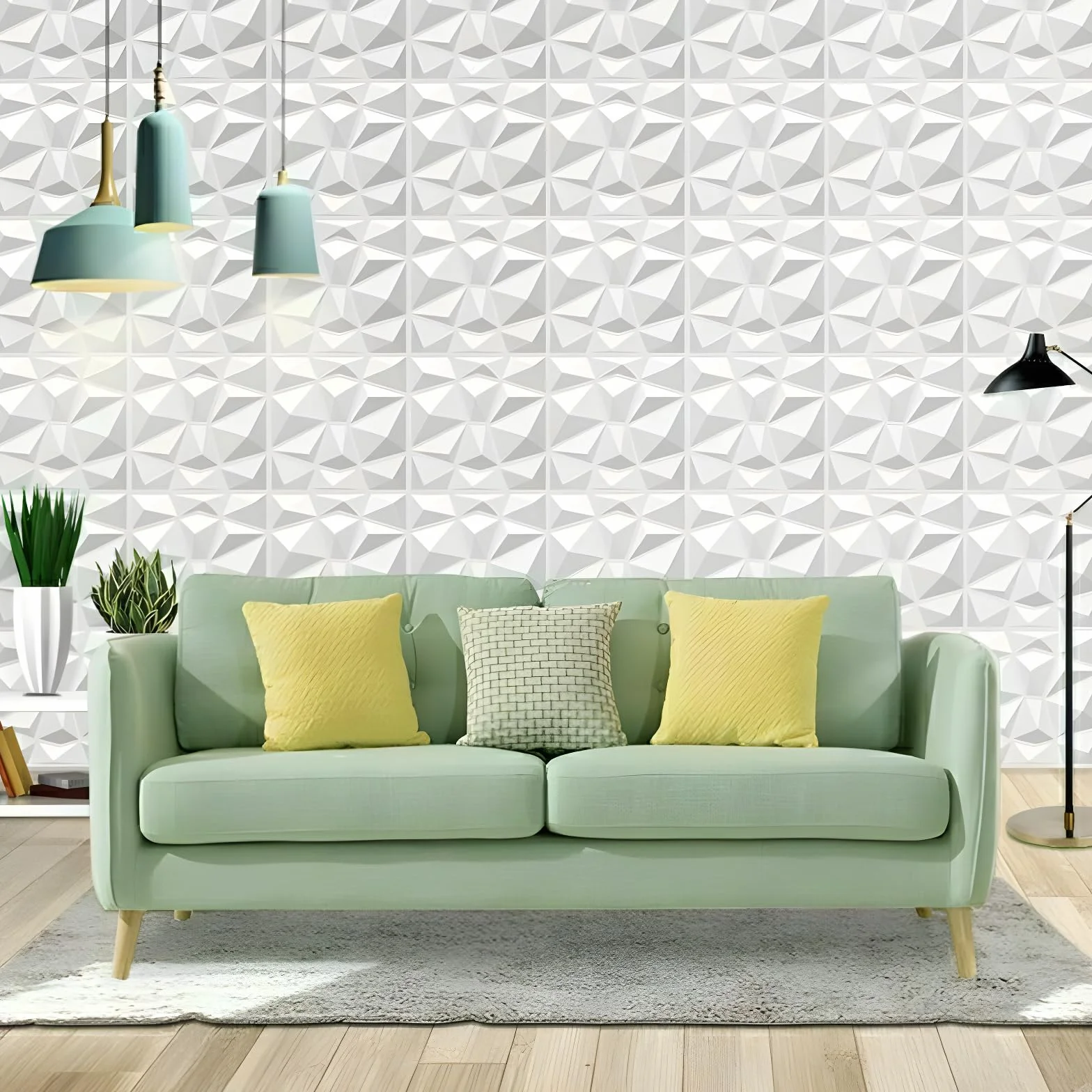 LeapBeast Panele ścienne 3D, panele, materiał polistyrenowy, 30 x 30 cm, nieodkształcalny, wodoodporny, odporny na wysokie temperatury, płyty ścienne PCW, do TV, do pokoju gamingowego (S150)