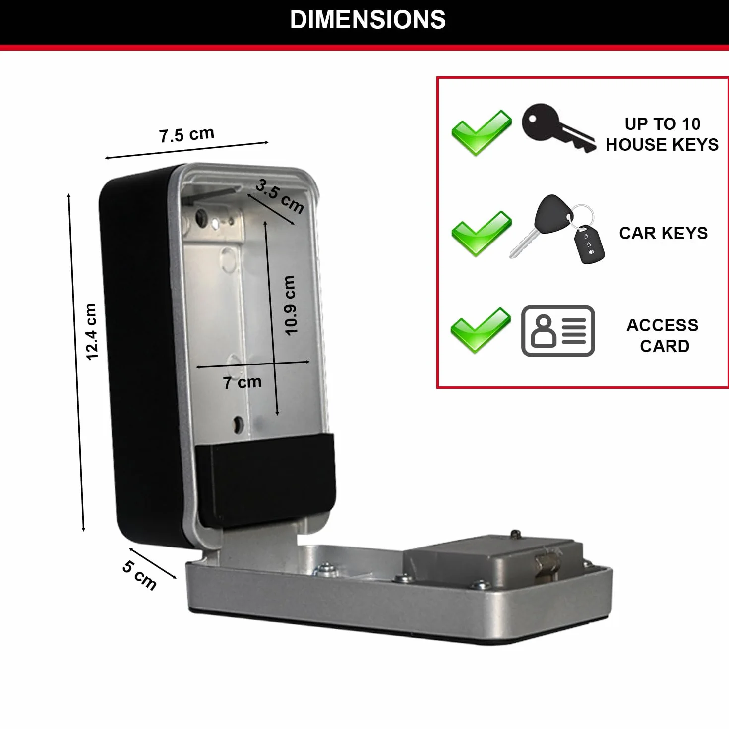 MASTER LOCK Skrzynka na klucze kombinowane do montażu na ścianie, zewnętrzna