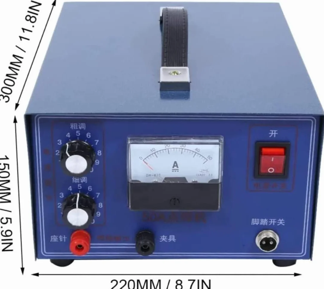 400W Mini Spot Spawarka Złota Srebrna Biżuteria Spawarka laserowa z uchwytem narzędziem, Automatyczna spawarka biżuterii punktowa, dla złota srebrna platyna z pedałem nożnym 50A