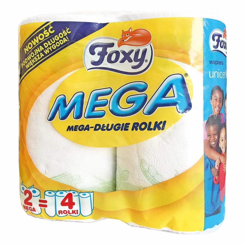 Foxy Mega ‎FOXY-RECMEGA Ręcznik Papierowy, Biały, 2 Rolki