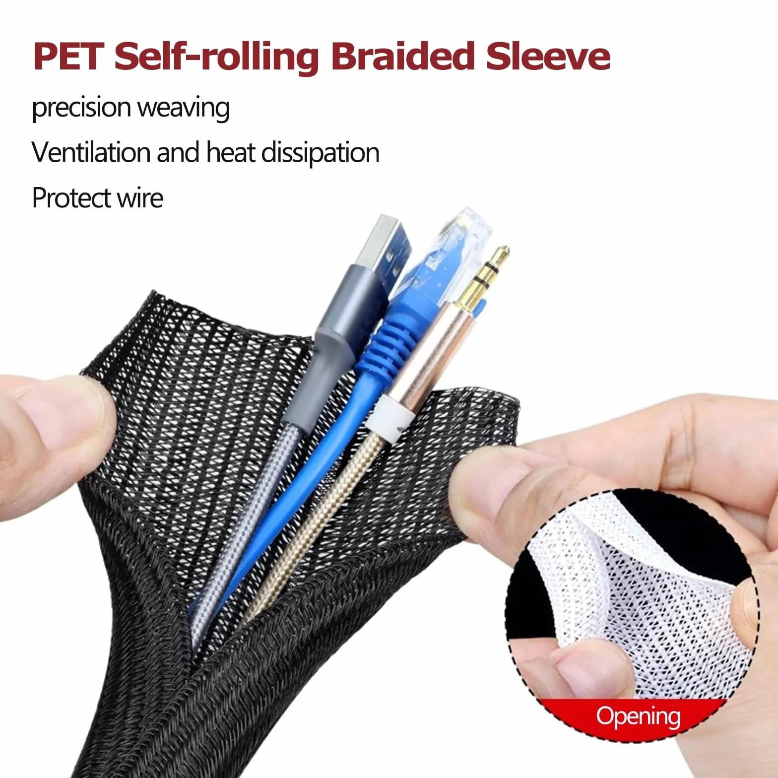 32.8 ft Cable Protective Cover, Cable Organizer Pod biurkiem, Zarządzanie kablami podłogowymi (biały, 0,5 cala - 32,8 stóp)