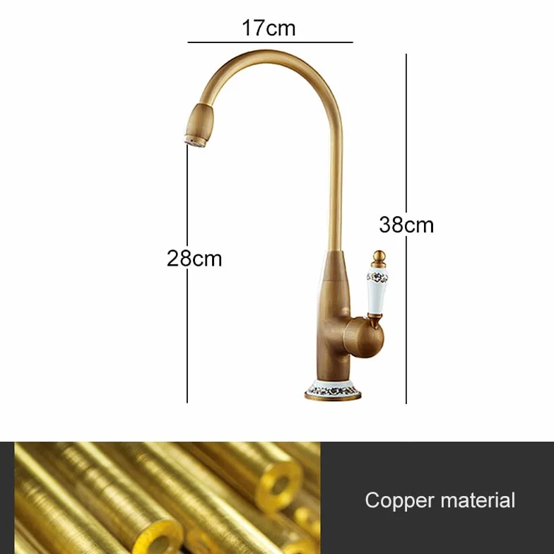 Faucet Bateria zlewozmywakowa do baru komercyjnego, baterie kuchenne, kran z mieszaczem z antycznego brązu z ceramicznym dźwigiem, kran zlewozmywakowy na zimno i na gorąco, miksery wody Faucet