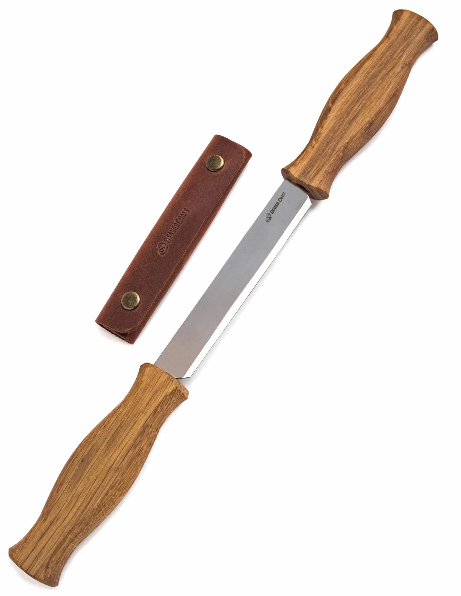BeaverCraft Nóż do strzyżenia DK1s 11 cm prosty narzędzie ręczne do rzeźbienia w drewnie ze skórzaną pochwą