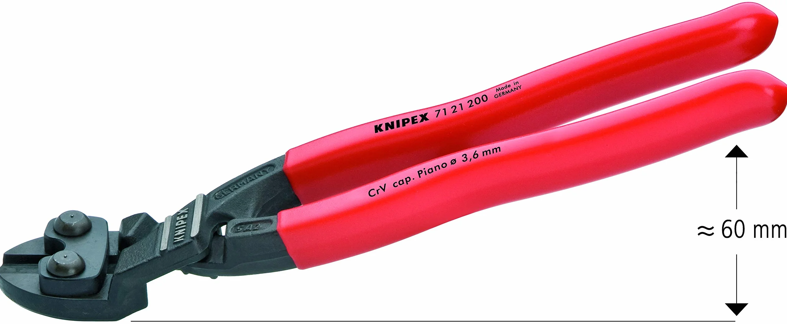 KNIPEX Narzędzia – kompaktowy przecinak do śrub kobaltowych, kąt 20 stopni (7121200)