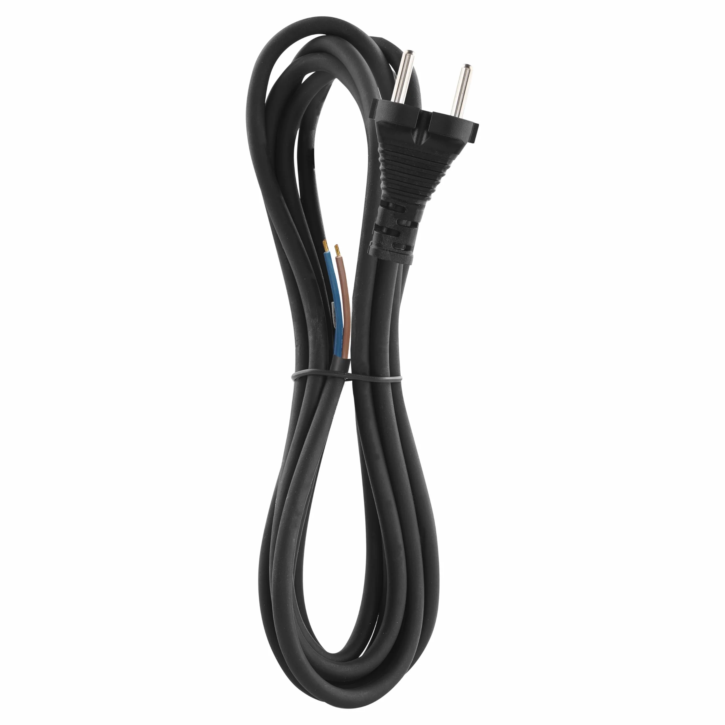 EMOS Gumowy przewód przyłączeniowy 3 m, kabel zasilający, kabel przyłączeniowy, kabel do żelazka, kabel połączeniowy Schuko, 2 x 1,0 mm2, guma H05RN-F/neopren, czarny