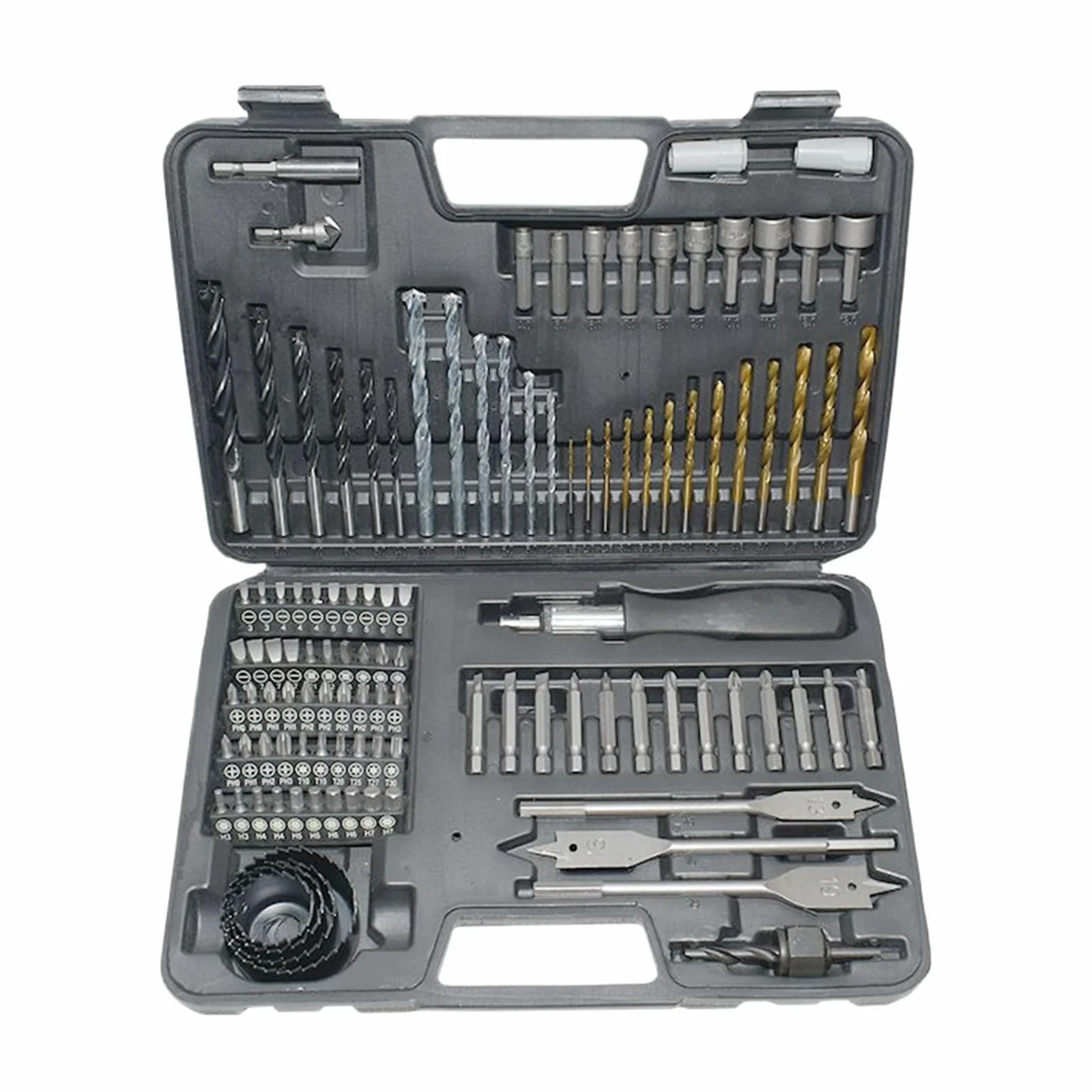 Zestaw Wierteł Zestaw narzędzi ze stali o wysokiej wytrzymałości | Komplet Wierteł Do Betonu Do Naprawy I Stolarstwa I Obróbki Metalu I Murarstwa I Ciesielstwa I Remontów I Budownictwa I
