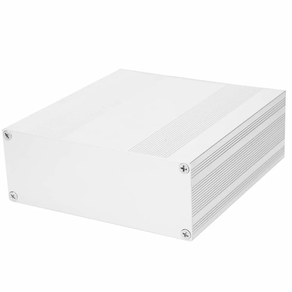 Keenso Aluminiowe Pudełko Projektowe -typ Typu Srebrna Obudowa Elektroniczna do Wyładowania Ciepła Aluminiowa Pokrywa 54x145x150mmmmm