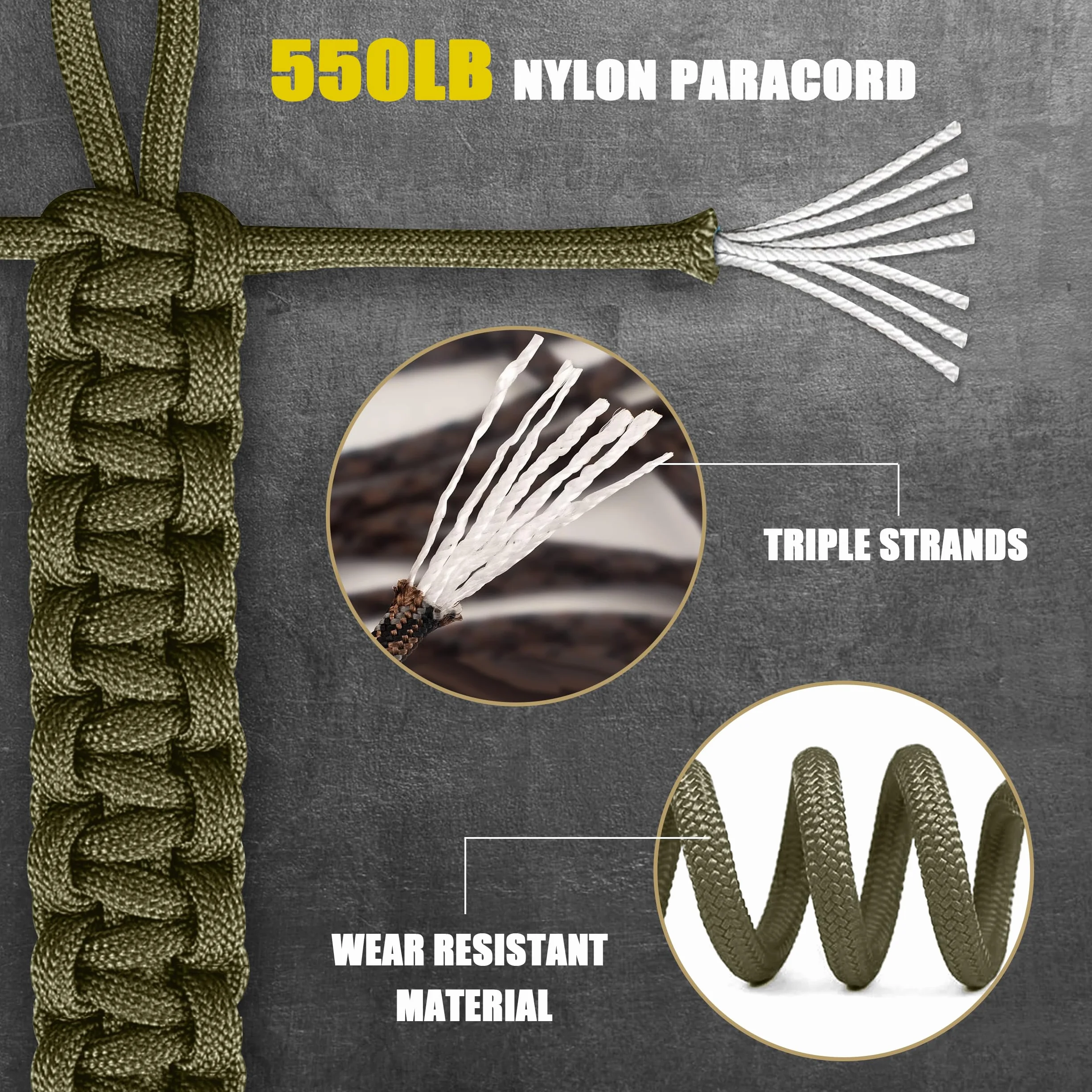 Zestaw Paracord, linka paracord, linka survivalowa typu "zrób to sam", linka spadochronowa, zestaw do rękodzieła z 10 klamrami odblokowującymi, 2 karabińczykami, 2 kółkami na klucze
