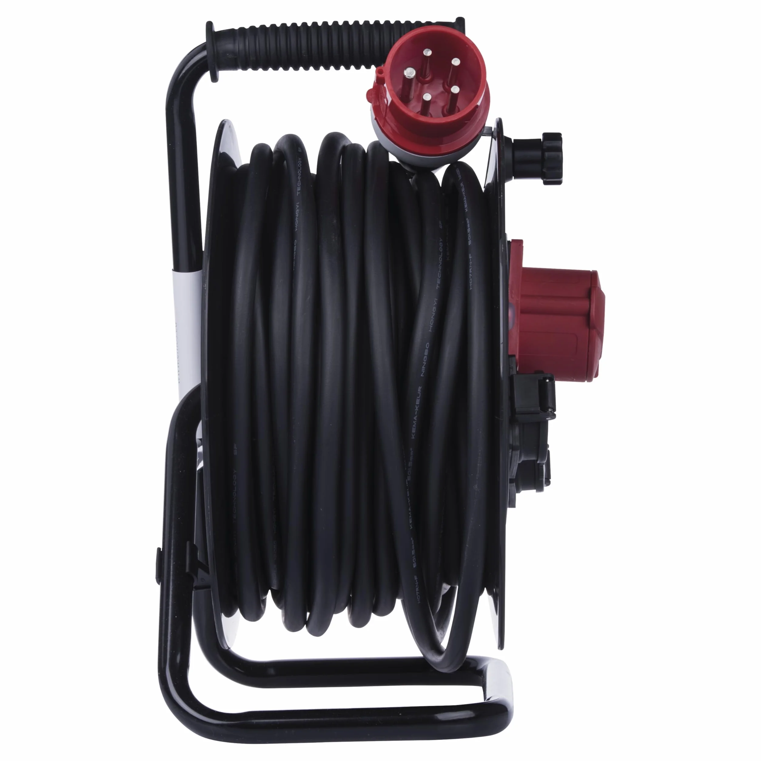 EMOS - Bęben kablowy CEE 25 m - 3 gniazda (1 CEE, 2 Schuko) - wodoszczelny - 230 V/400 V, 13 A, 3000 W/5000 W - izolacja gumowa - H07RN-F 1,5 mm2 - IP44 do użytku na zewnątrz i na kemping
