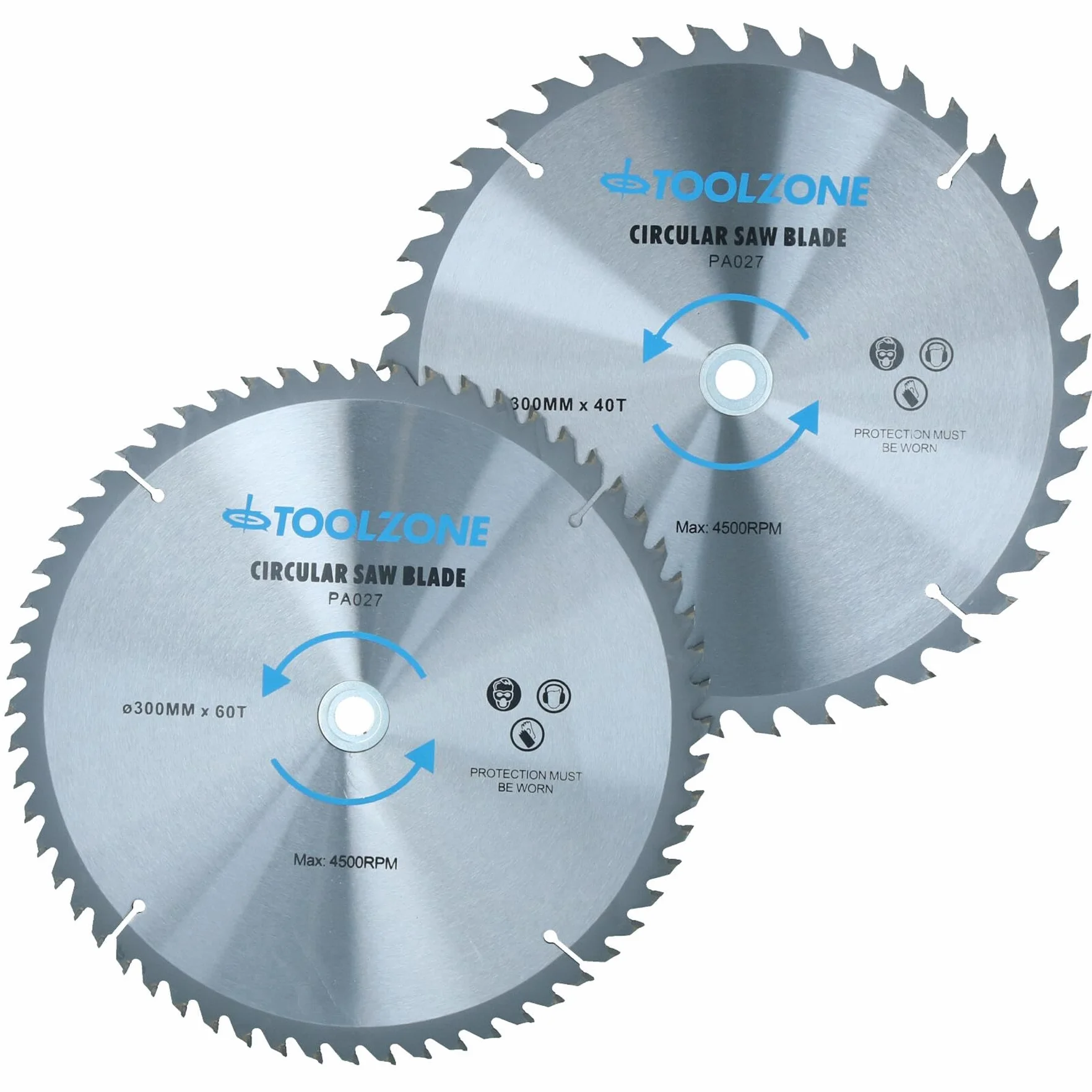 2 szt. 300 mm x 30 mm TCT brzeszczoty do piły tarczowej 40 i 60 zębów z pierścieniem adaptera TE517