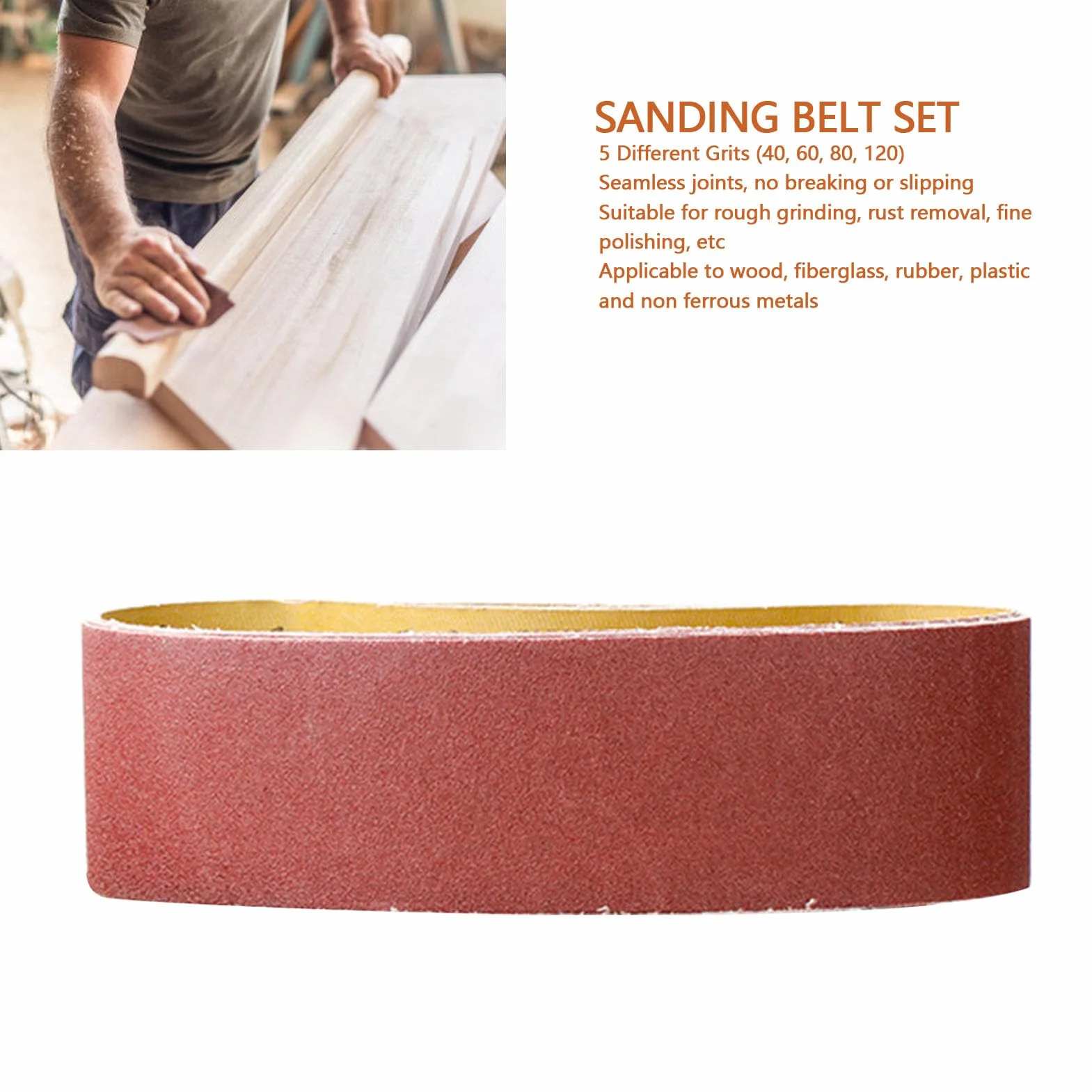 Jectse 20 szt. Pasków Papieru ściernego, Taśma Szlifierska o Ziarnistości 40 60 80 120, Tlenek Glinu do Polerowania Drewna i Metalu, Szlifierka Taśmowa 915x100mm Akcesoria