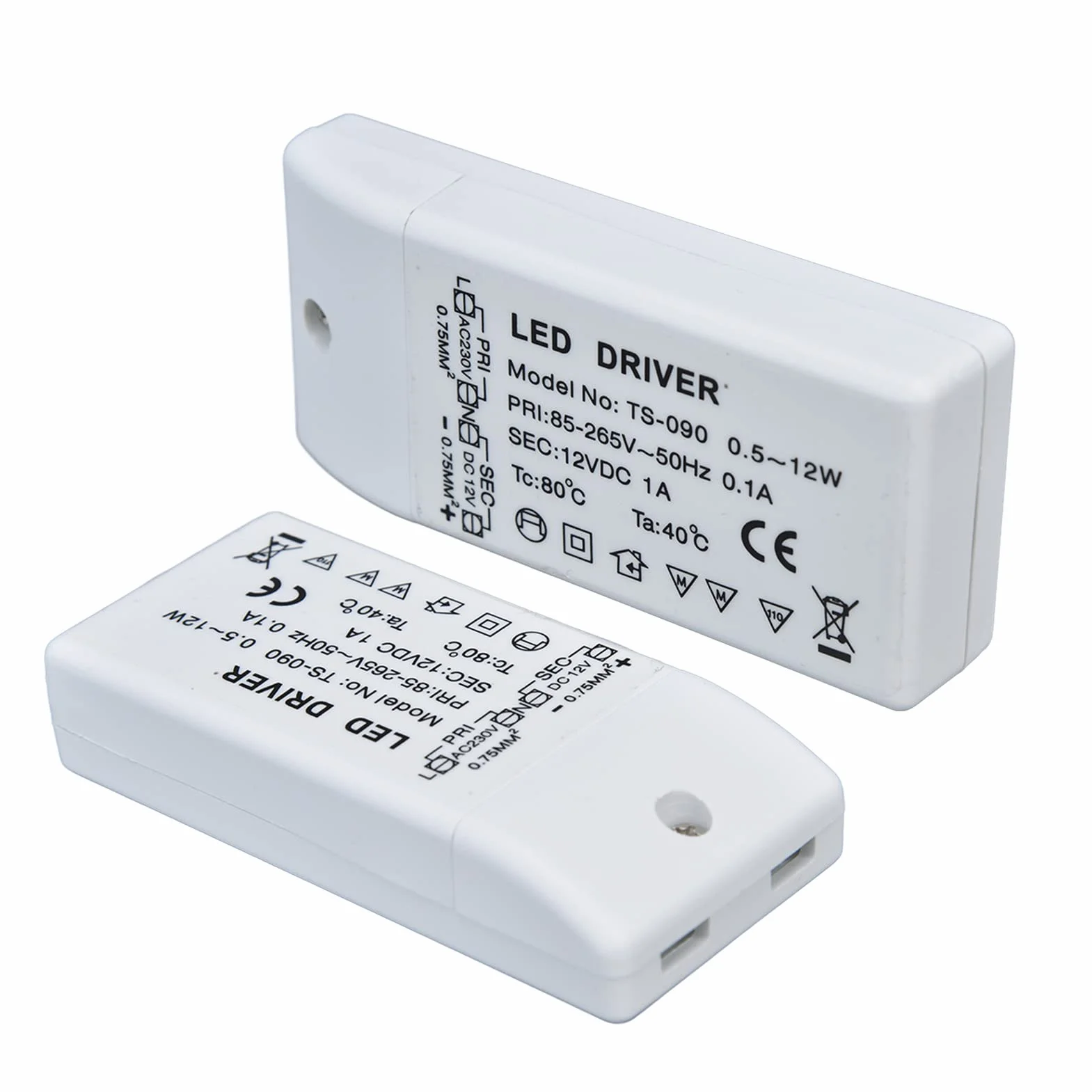 Sterownik LED 12V 12W, Transformator Zasilania ABS, Ochrona Przed Przegrzaniem, 1A DC, 85-265V AC, 90x40x20mm