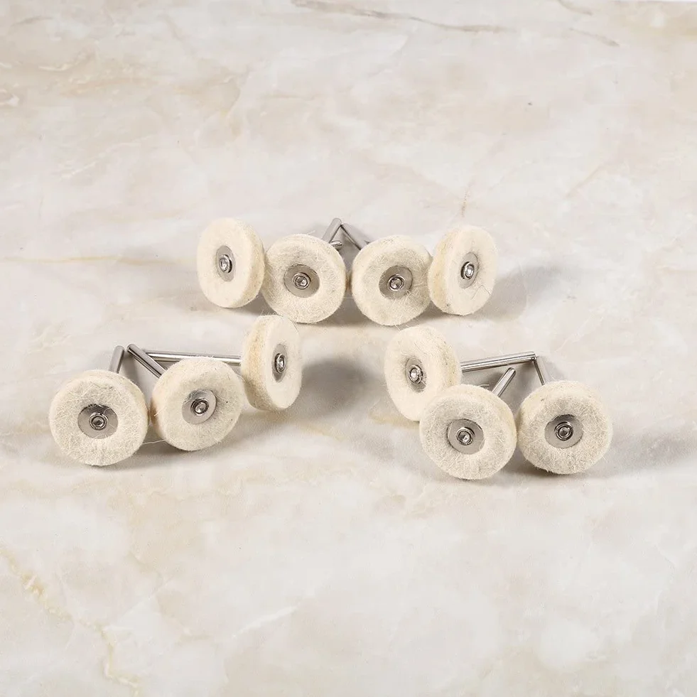 Yosoo 10 szt. 25 mm wełniany filc polerski tarcza polerska, wiertło polerskie w kształcie litery T szczotki szlifierskie z uchwytem do narzędzia obrotowego