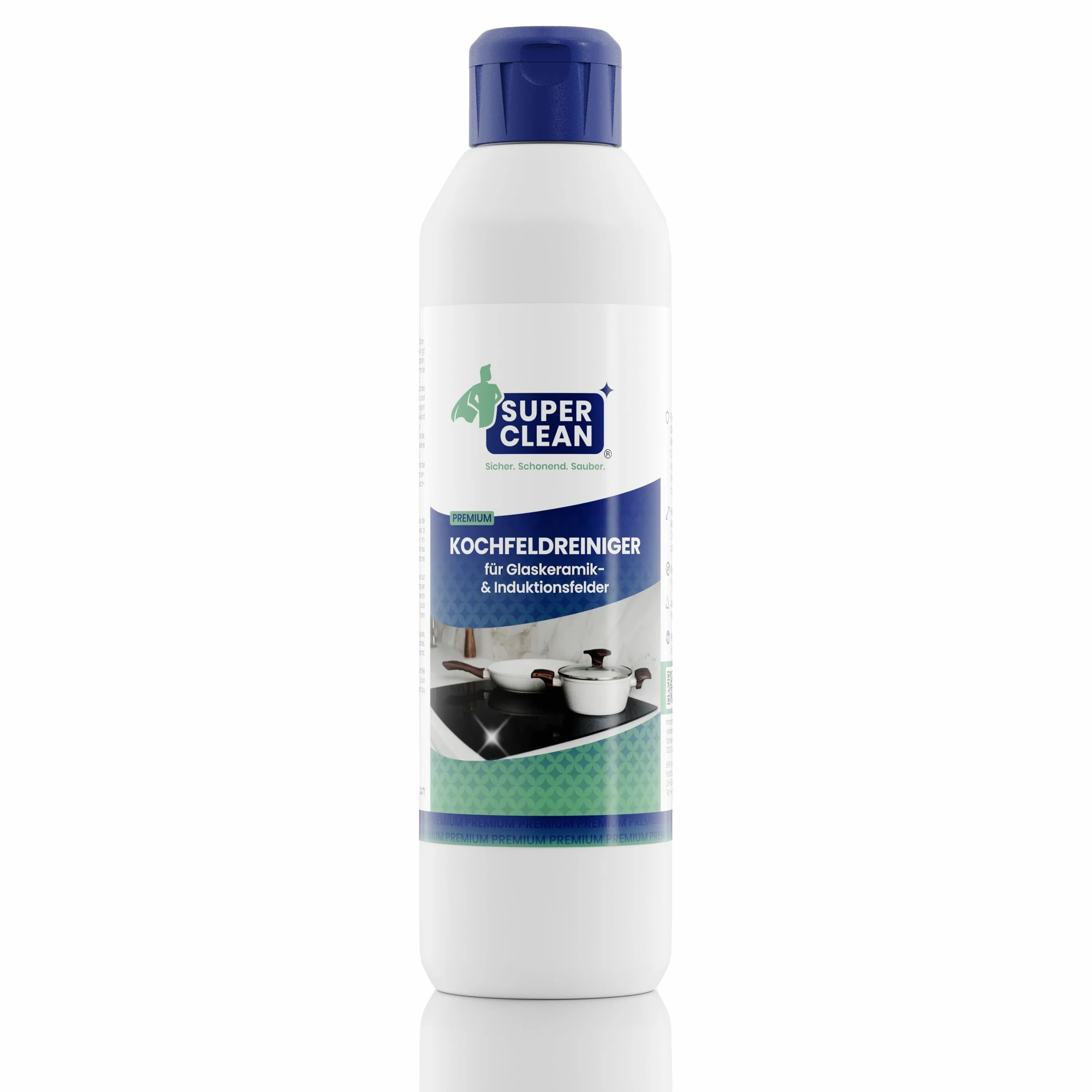 SUPER CLEAN Środek do czyszczenia płyt kuchennych do wszystkich płyt ceramicznych i indukcyjnych | Zawartość: 250 ml | Usuwa przypalenia i tłuszcz – Skuteczne czyszczenie i pielęgnacja