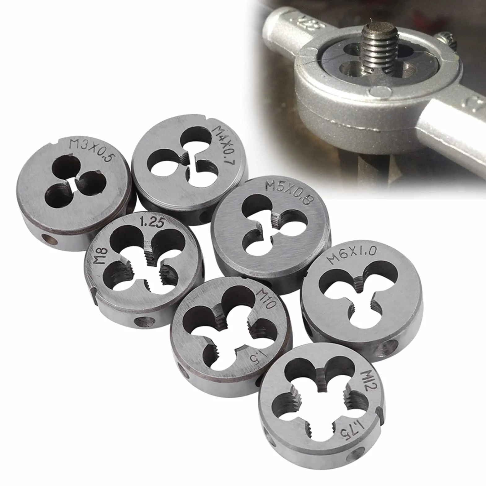 Tap and Die Set, Zestaw dotknij, M3, M4, M5, M6, M7, M8, M10, M12 Set i zestaw matrycy, zestawy naprawy wątków do gwintowania oraz rethreading wewnętrzne i zewnętrzne, 32 pCS