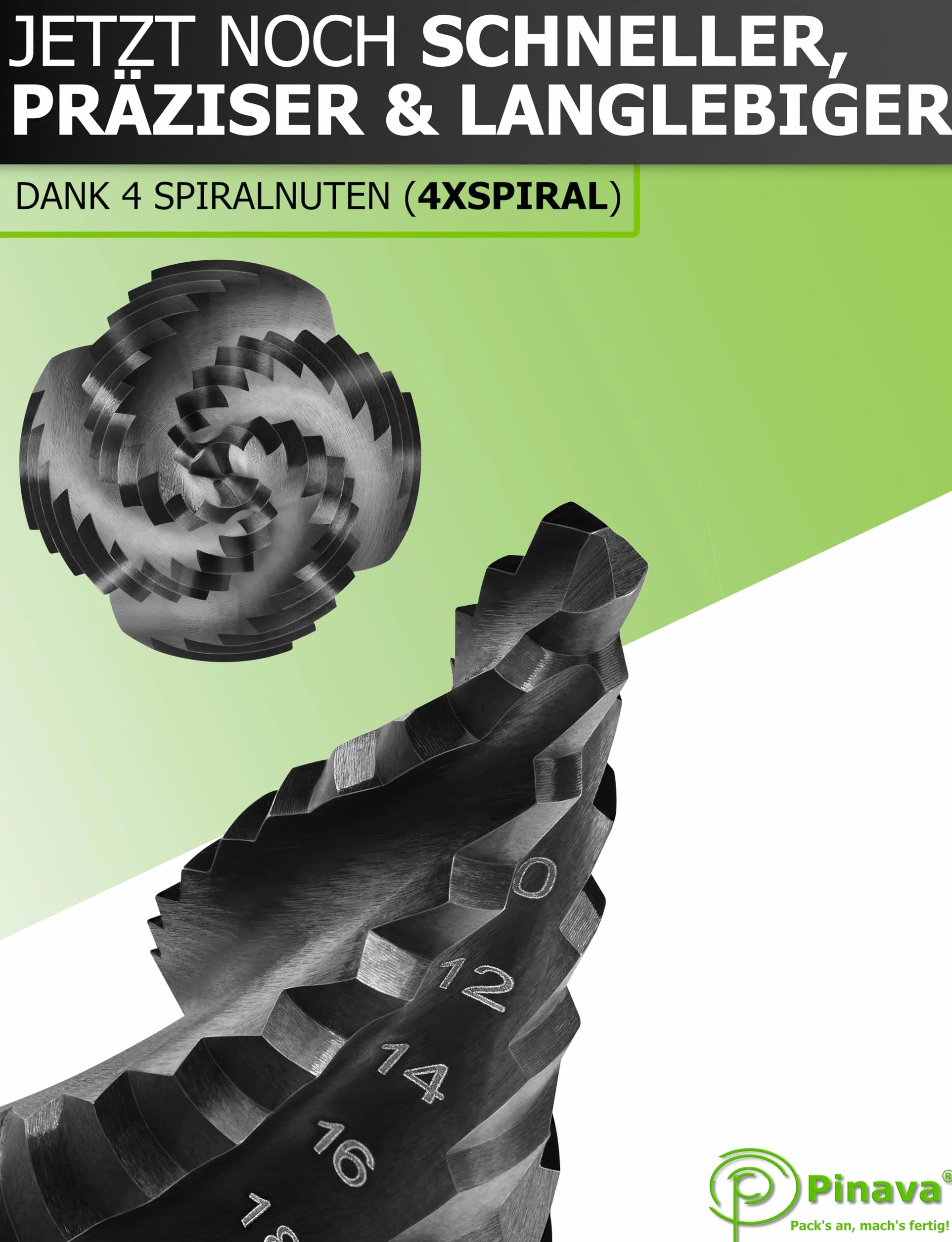 Pinava Wiertło stopniowe HSS Cobalt Pro 4XSPIRAL Ø 4-22 mm profesjonalne do stali nierdzewnej metalu drewna tworzywa sztucznego