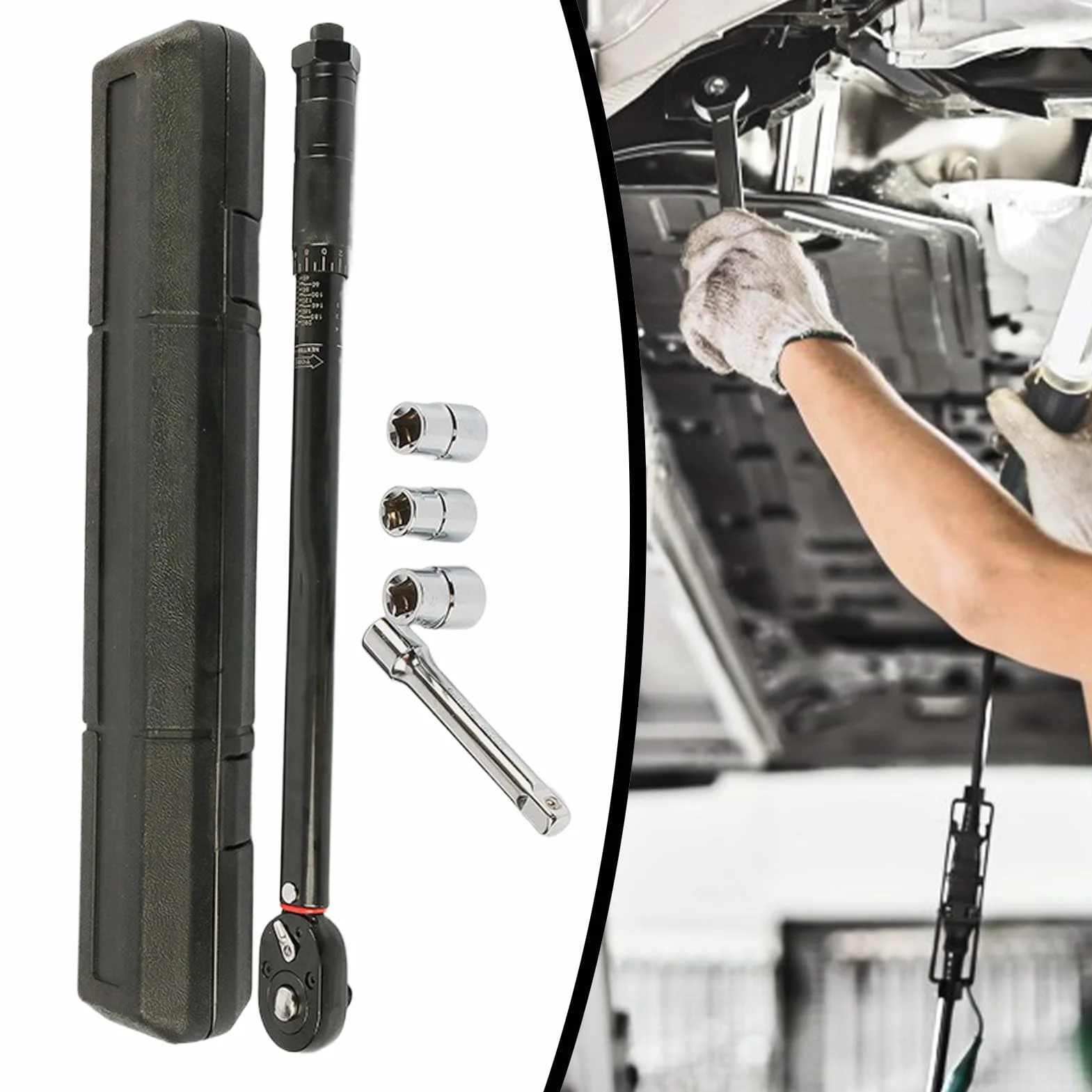 Klucz grzechotkowy Ergonomiczne regulowane narzędzia mechaniczne | Klucz dynamometryczny z sygnalizacją dźwiękową i napędem 1/2 Do napraw motocykli samochodów ciężarówek i pojazdów