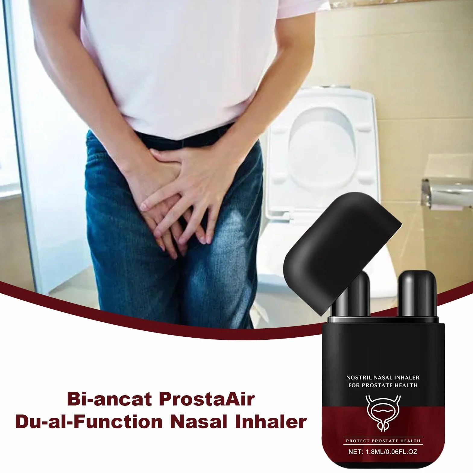 Inhalator do nosa dla zdrowia prostaty, dwufunkcyjny drążek do nosa, 1,8 ml aromaterapeutyczny, mały inhalator czyszczący dla dobrego samopoczucia mężczyzn, idealny do opieki zdrowotnej taty
