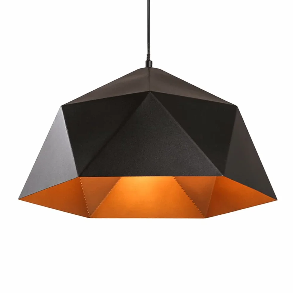CHENKUI Czarny Minimalistyczny Klosz Wiszący Z Matową Geometrią Nowoczesna Sufitowa Lampa Wisząca E27/E26 Base Vintage Kreatywne Regulowane Żyrandole Do Kuchni, Sypialni, Jadalni, Kawiarni
