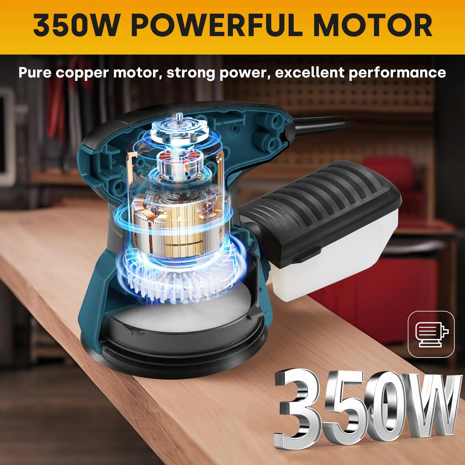 Enventor Szlifierka Oscylacyjna 350 W 125 mm 6000-13000 obr./min 6 Prędkości