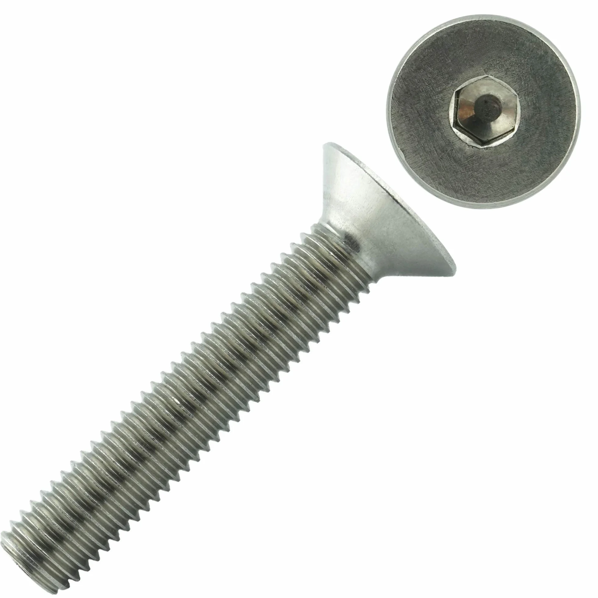 M4 x 20 mm śruby z łbem wpuszczanym z gniazdem sześciokątnym (10 sztuk) - DIN 7991 - ISO 10642 śruby z łbem wpuszczanym - śruby gwintowane - pełny gwint - stal szlachetna A2 V2A - nierdzewne