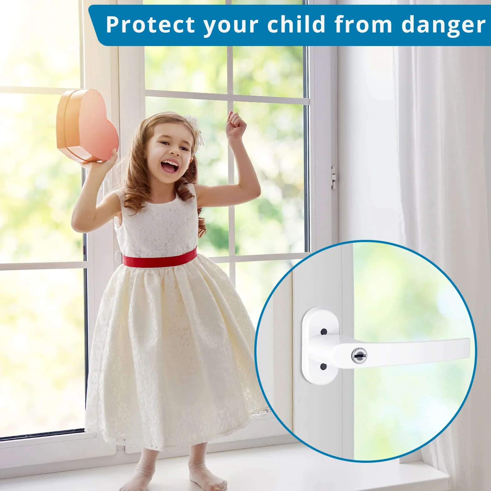 AUTOUTLET 4 szt. Zamykane klamki do okien Biały aluminiowy uchwyt do drzwi balkonowych Windows z 8 śrubami i 8 kluczami pasuje do wszystkich powszechnie stosowanych okien i drzwi balkonowych