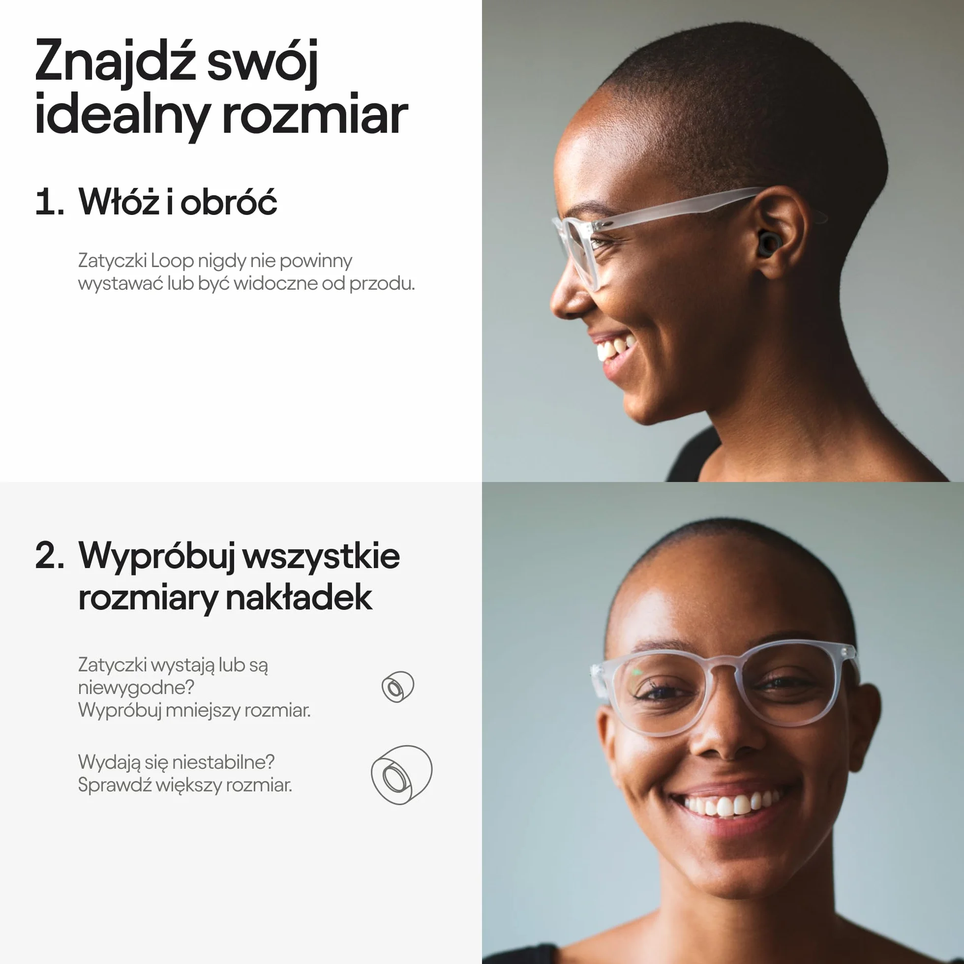 Loop Quiet Tłumiące Hałas Zatyczki Silikonowe SNR 24 dB NRR 14 dB Czarny