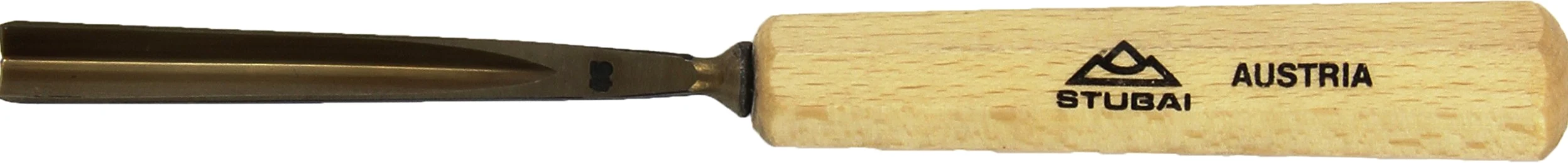 Stubai 524510 Dłuto do rzeźbienia w drewnie typ 45 z drewnianym uchwytem, złoty/beżowy, 10 mm