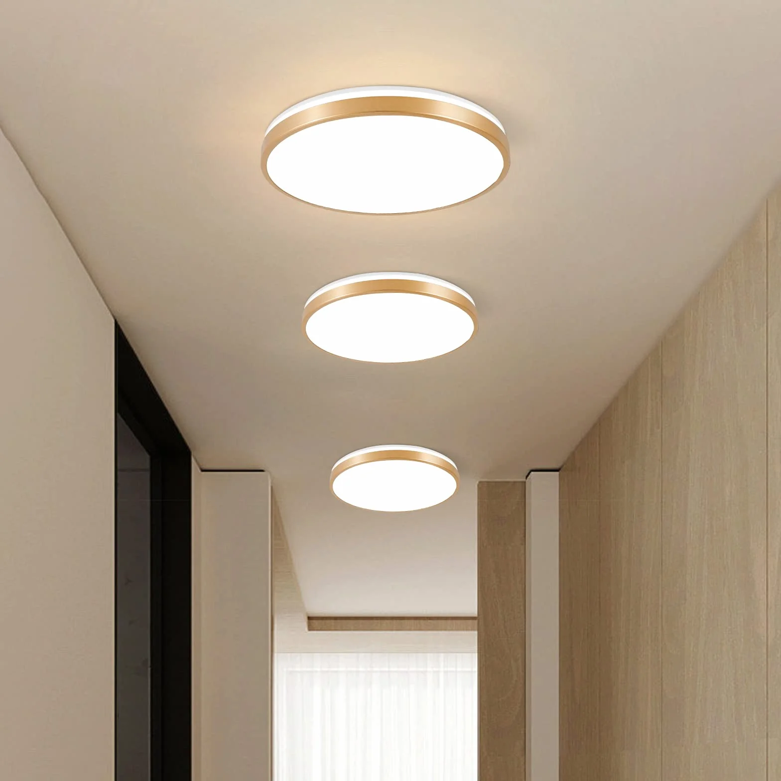 30 cm Bluetooth-owa lampa sufitowa z pilotem zdalnego sterowania, 24 W, złocisto-szampana lampa sufitowa, możliwość ściemniania i zmiany kolorów światła z głośnikiem, nadaje się do pokoju