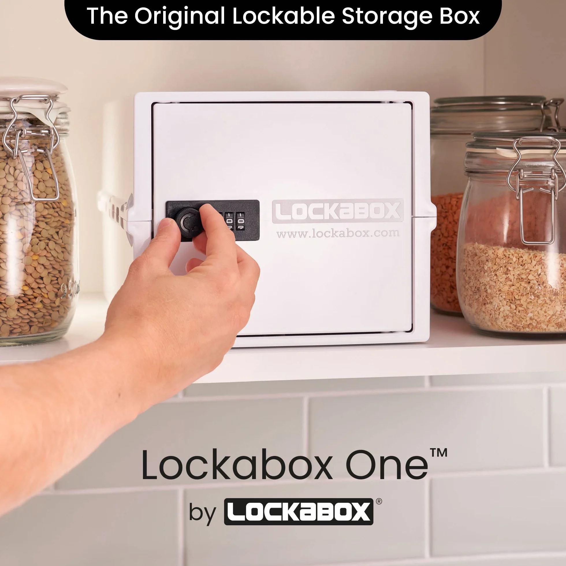 Lockabox One™ Kompaktowe zamykane pudełko do przechowywania żywności Opal White