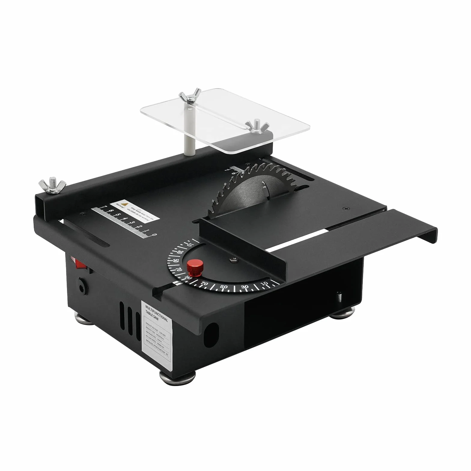 Mini stołowa pilarka tarczowa, 200 W, 7-biegowa regulowana prędkość, 10 000 obr./min, wielofunkcyjna przenośna precyzja, miniaturowe pilarki tarczowe do samodzielnego wykonania, 0-90°