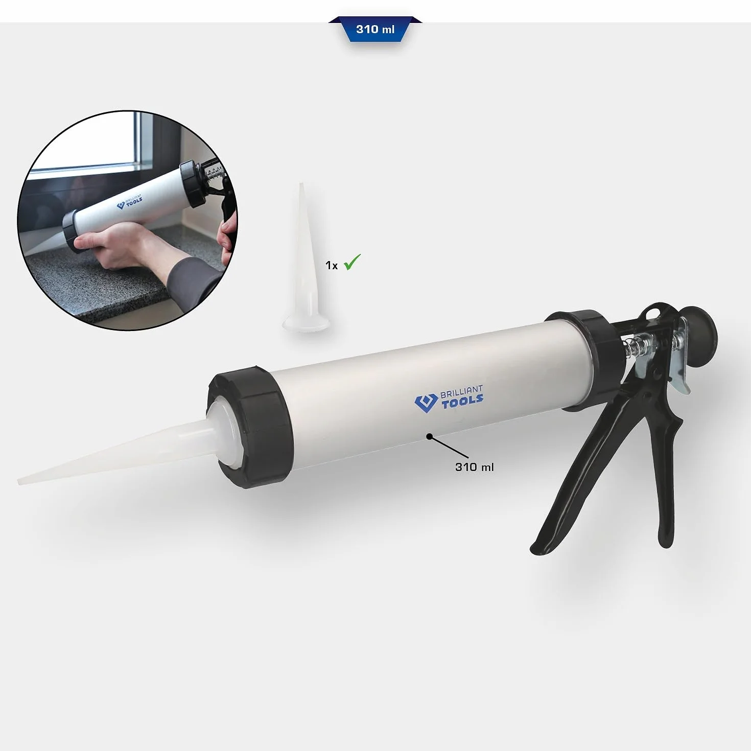 BRILLIANT TOOLS BT094901 Pistolet do kartuszy 310 ml [Powered by KS TOOLS]