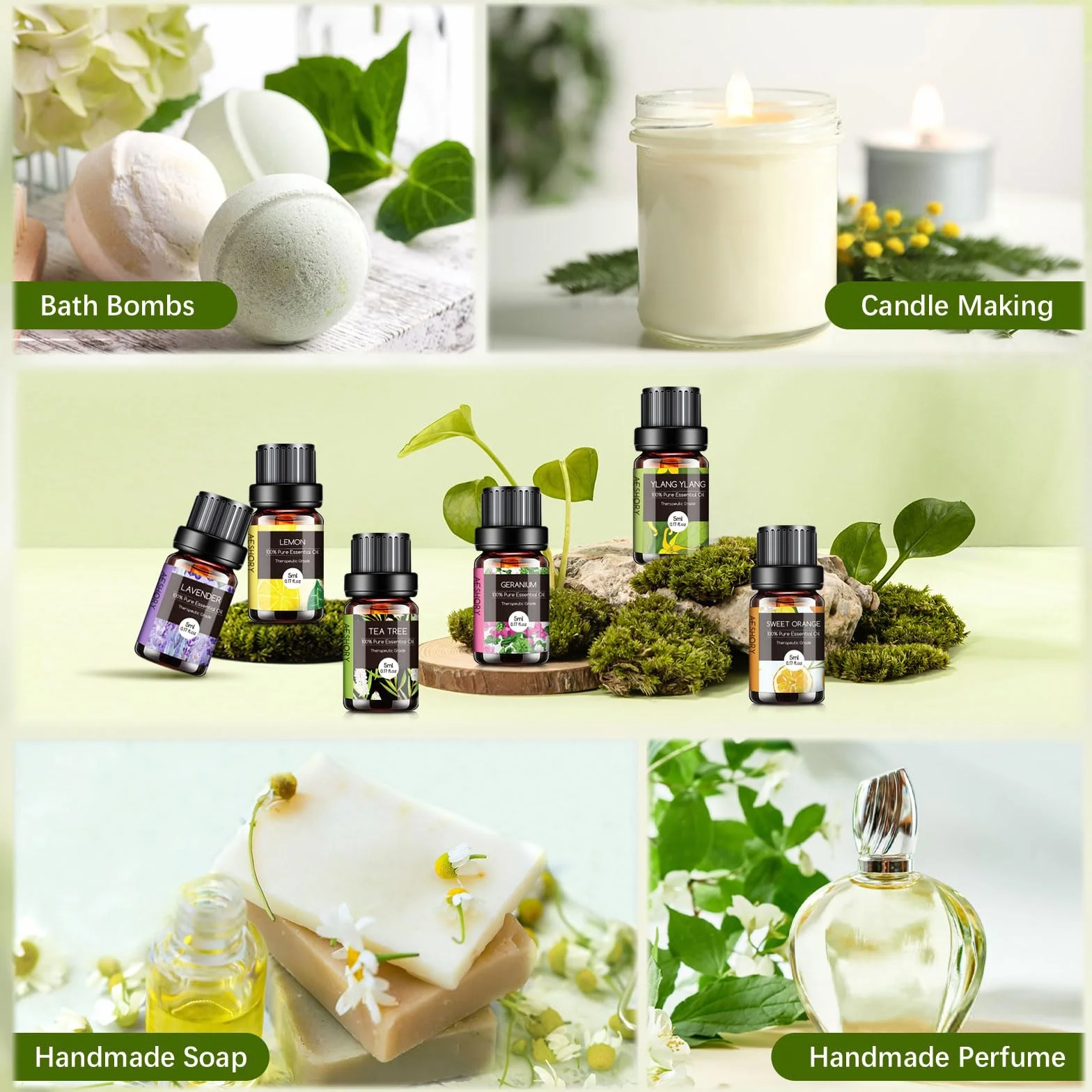 Aeshory Zestaw Olejków Eterycznych 26 x 5ml, 100% Czyste Olejki Aromaterapeutyczne Premium