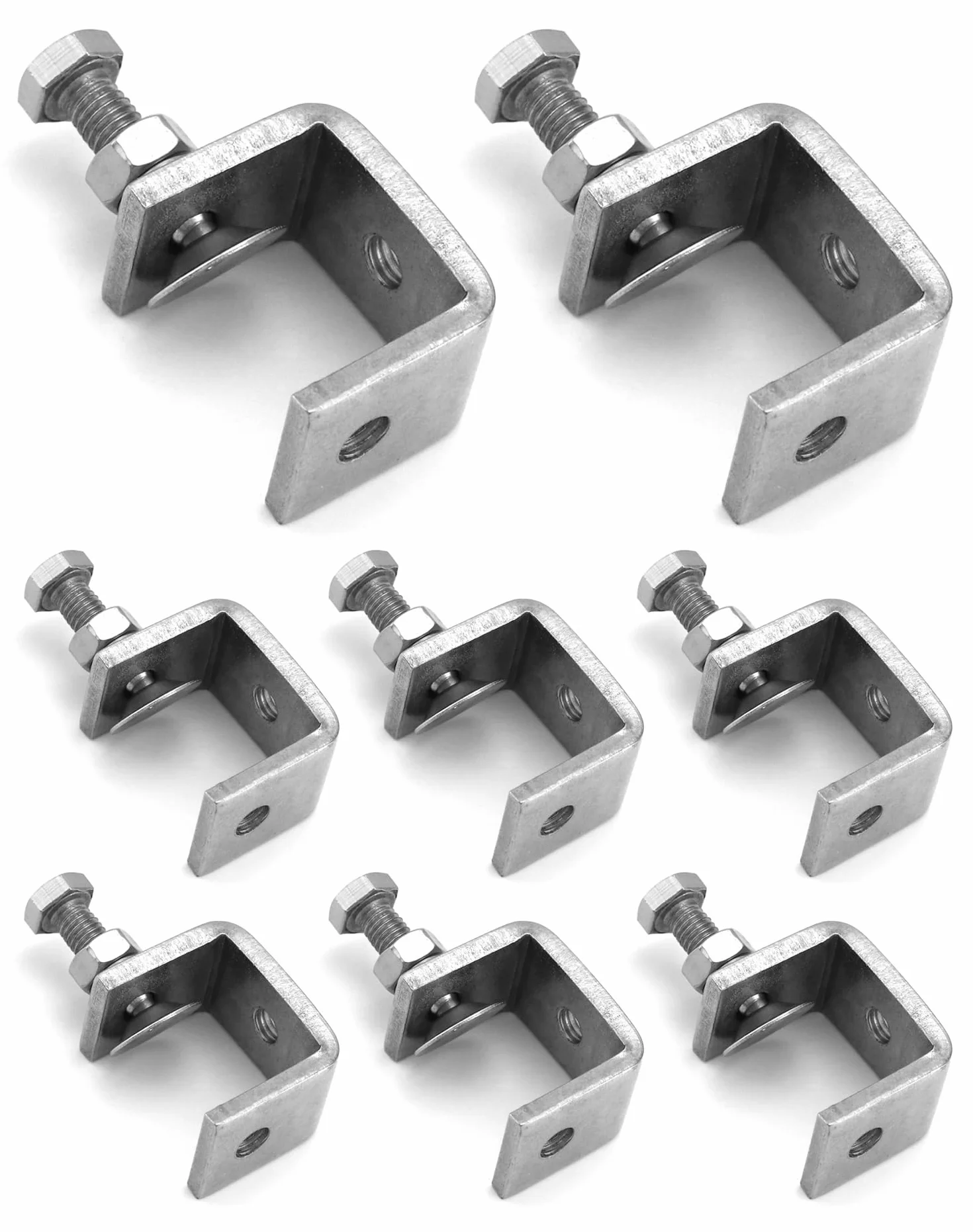 QWORK® 8 szt. zacisk C ze stali nierdzewnej 304, wytrzymały zacisk C, do naprawy domu i naprawy samochodów