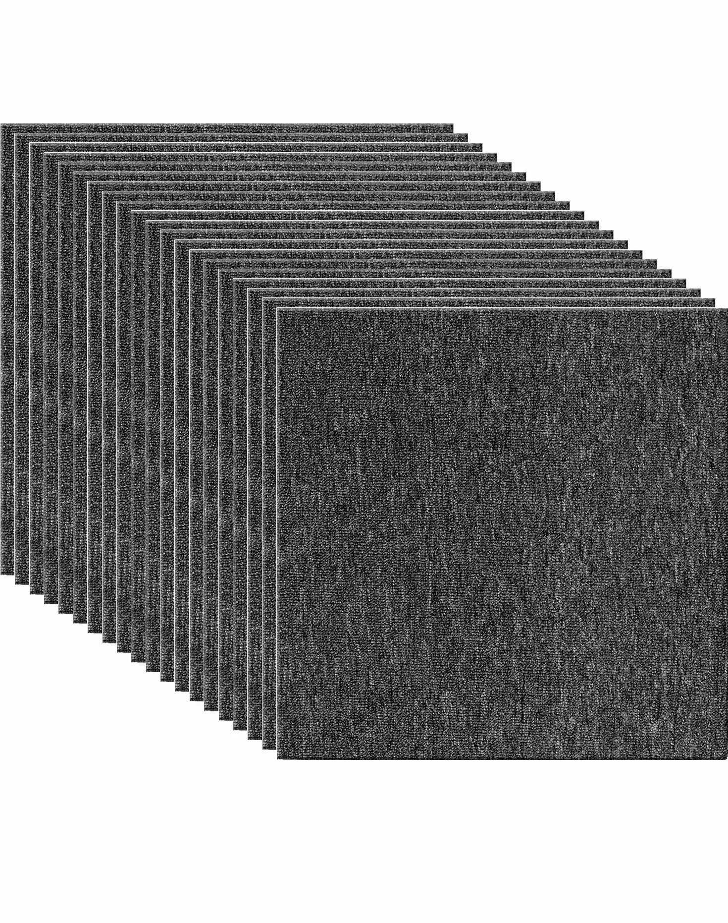 QWORK® 20 sztuk płytek dywanowych z antypoślizgowym spodem - 50x50 cm - szary kolor - idealny do obiektów komercyjnych/biur/siłowni/domów (5㎡)