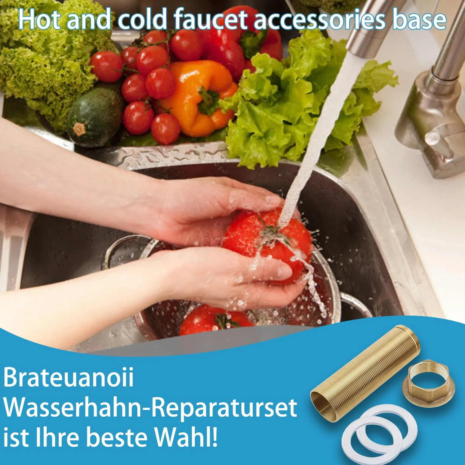 Zestaw naprawczy do kranu, gwintowany mosiężny gwint rurkowy części do nakrętek do kranu kuchennego, zestaw naprawczy do kranu, bateria umywalkowa Zestaw naprawczy (M32-100 mm)