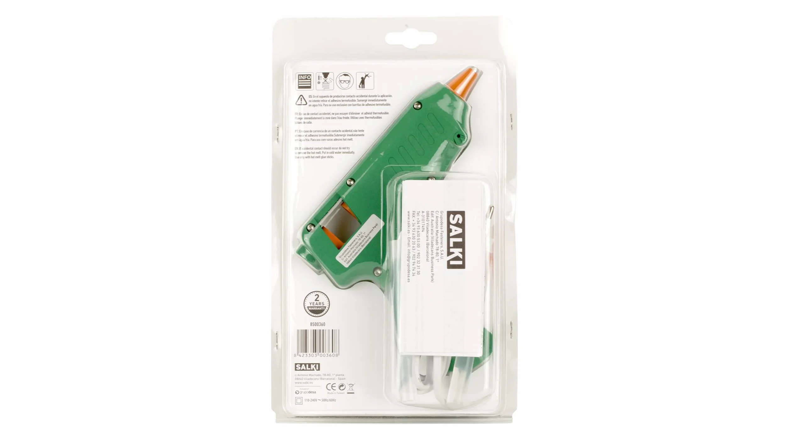 Salki Pistolet do tapet silikonowy na gorąco, 240 V, 8500360 60 W, 240 V