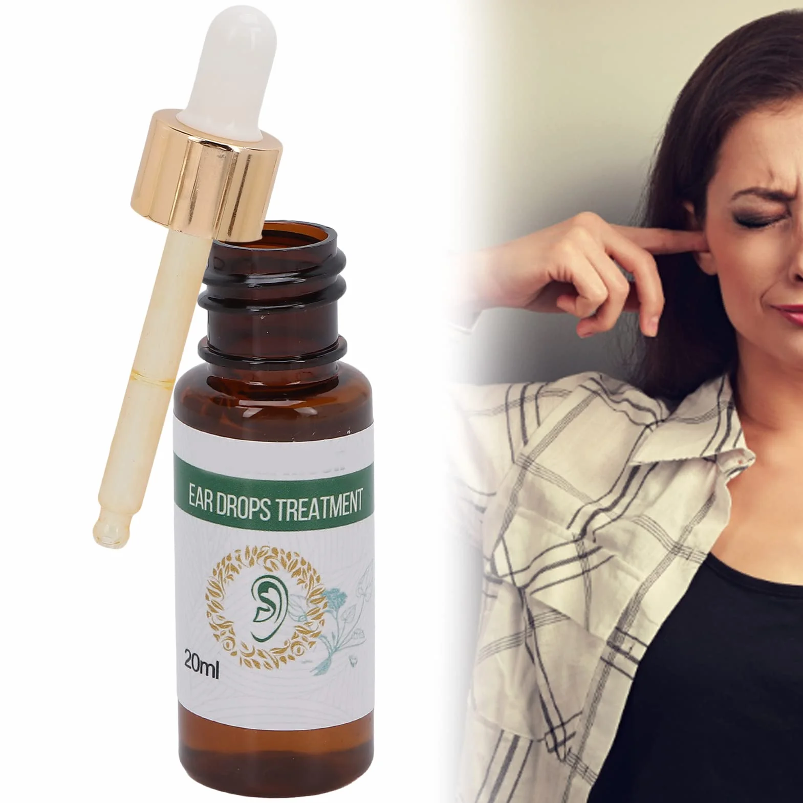Krople do uszu szachu, krople do pielęgnacji uszu naturalny olej łagodzi szum w uszach poprawia ból uszu krople do leczenia ucha 20 ml dla dźwięków Dell