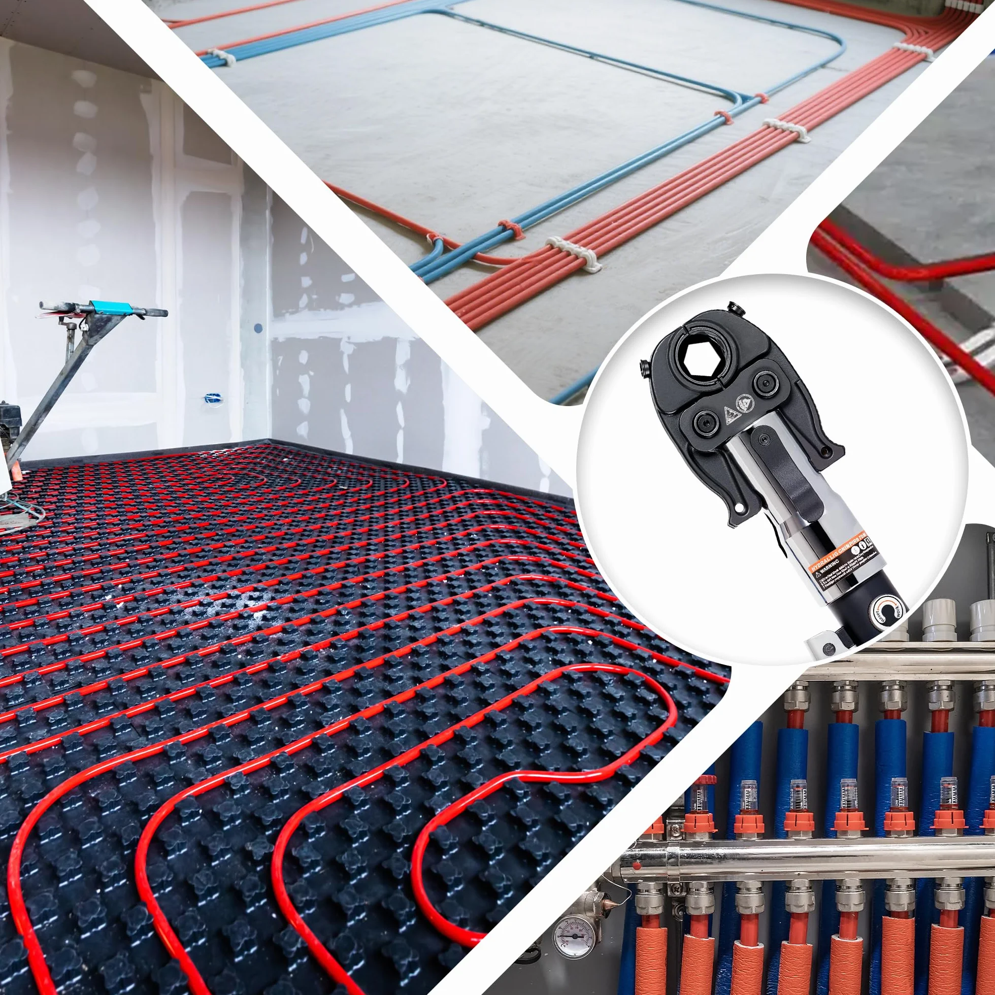 AMZCNC Profesjonalny zestaw hydraulicznych narzędzi do zaciskania, U-Contour 16-20-25-32, do rur kompozytowych ze złączkami U