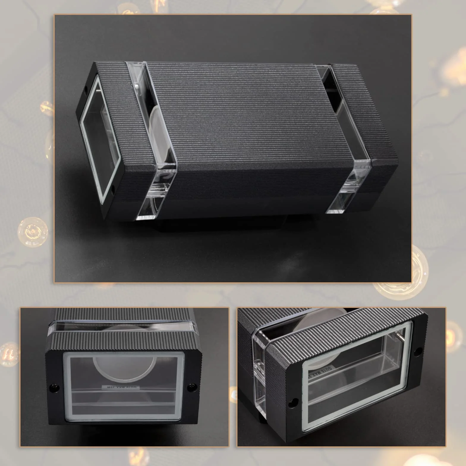 Lumiled lampa ścienna zewnętrzna ściana gniazdo GU10 oświetlenie zewnętrzne kinkiet ogrodowa taras fasada domu IP44 czarny prostokątny aluminiowy góra i