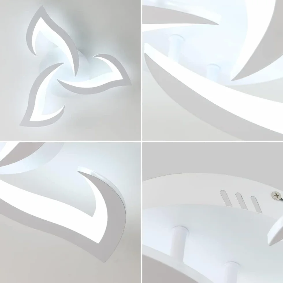 Nowoczesna lampa sufitowa LED, 36 W, 3300 lm, biała, kreatywna konstrukcja, 6500 K, zimna biel, akrylowa lampa sufitowa do sypialni, salonu, jadalni, kuchni, korytarza