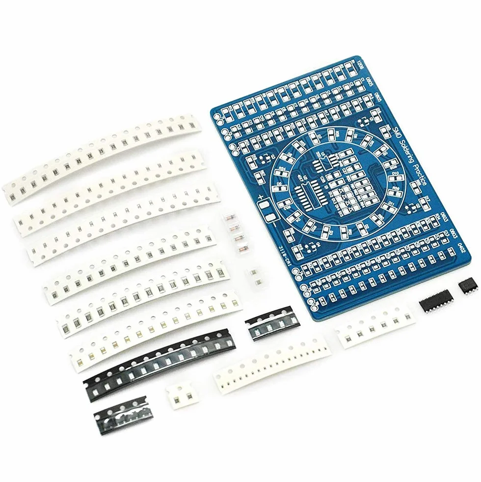 SMD zestaw do ćwiczeń lutowania DIY SMD SMT komponenty CD4017 obrotowy NE555 - ćwiczenia lutowania deska do ćwiczeń DIY