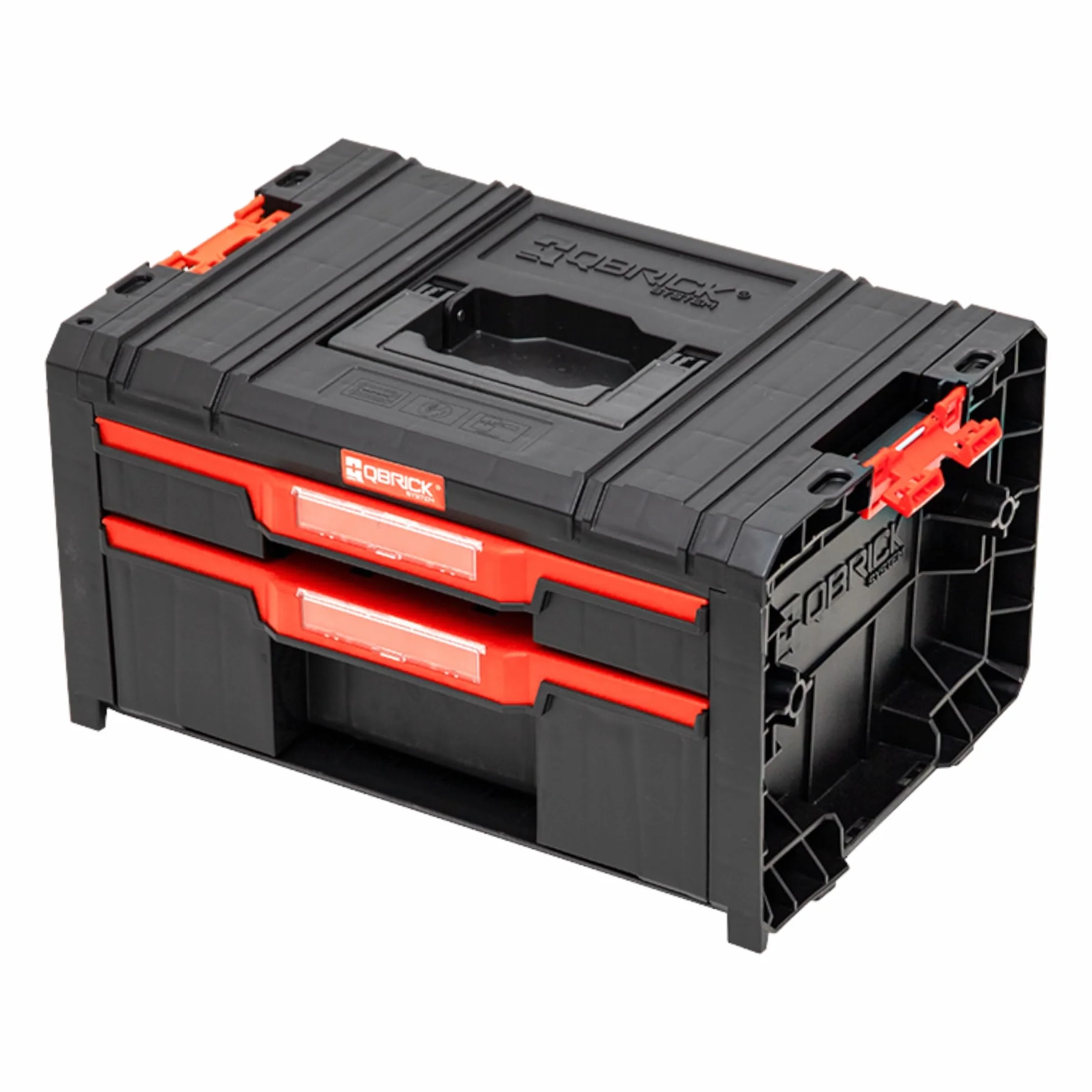Qbrick Szafa narzędziowa z szufladami – 45 x 32 x 24,5 cm PRO Drawer 2 modułowa skrzynka na narzędzia z 2 szufladami