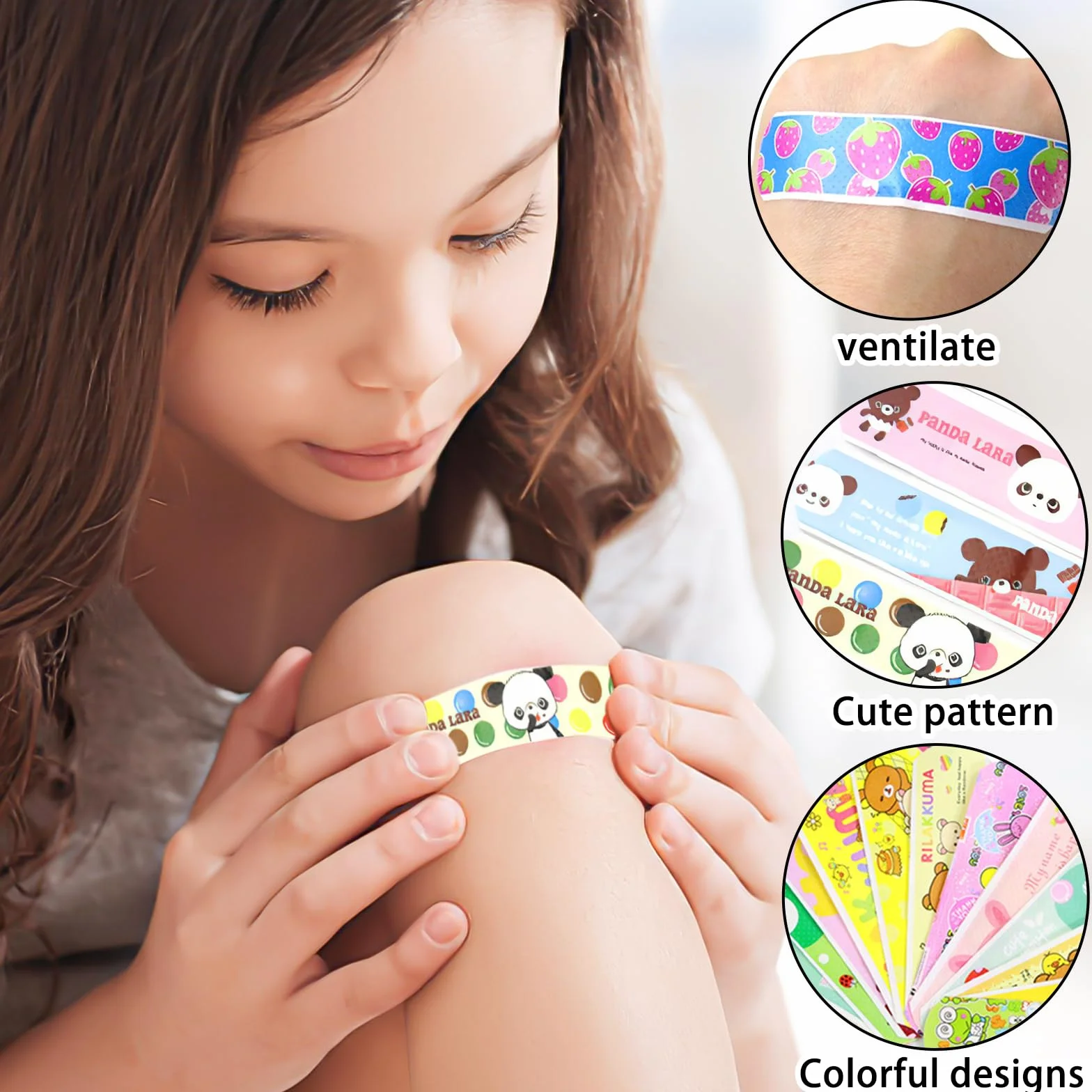 100 plastrów dla dzieci, wodoodporny, nie zawiera lateksu, hipoalergiczny, kolorowy plaster dla dzieci, testowane klinicznie, oddychające
