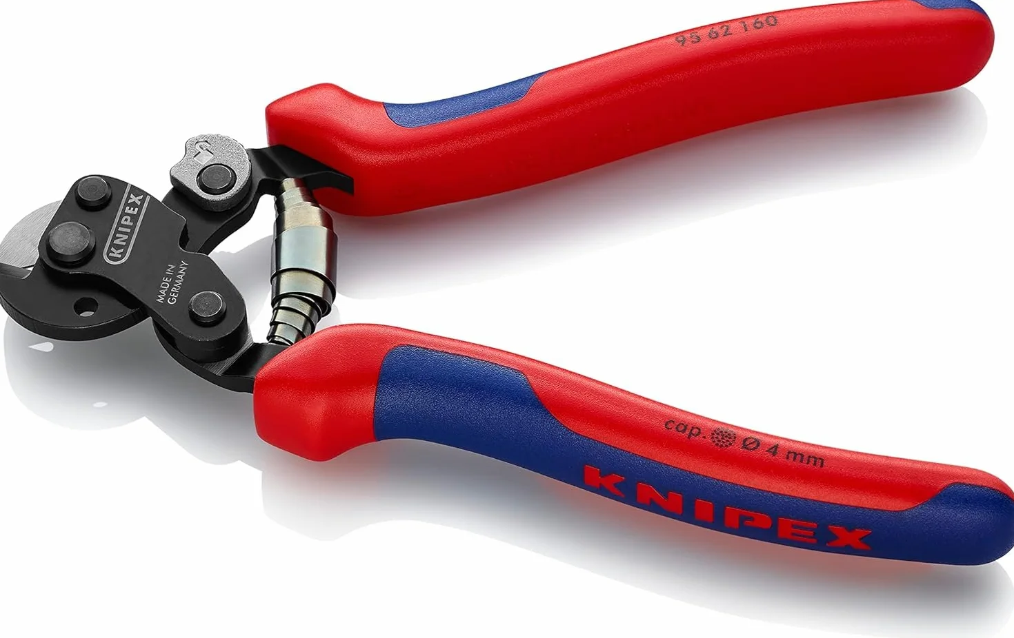 KNIPEX Nożyce do lin stalowych przeznaczone także do lin stalowych o dużej wytrzymałości z osłonkami wielokomponentowymi 160 mm, 95 62 160
