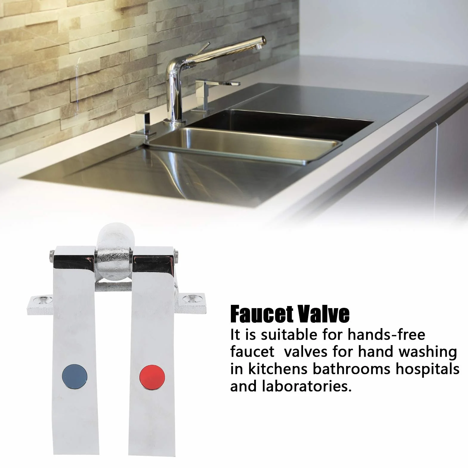 Easy Install Stop Valve, G1/2 gwintowany zawór zamienny do kranu w kuchniach, łazienkach, barach i hotelach (Podwójny zawór kolanowy)