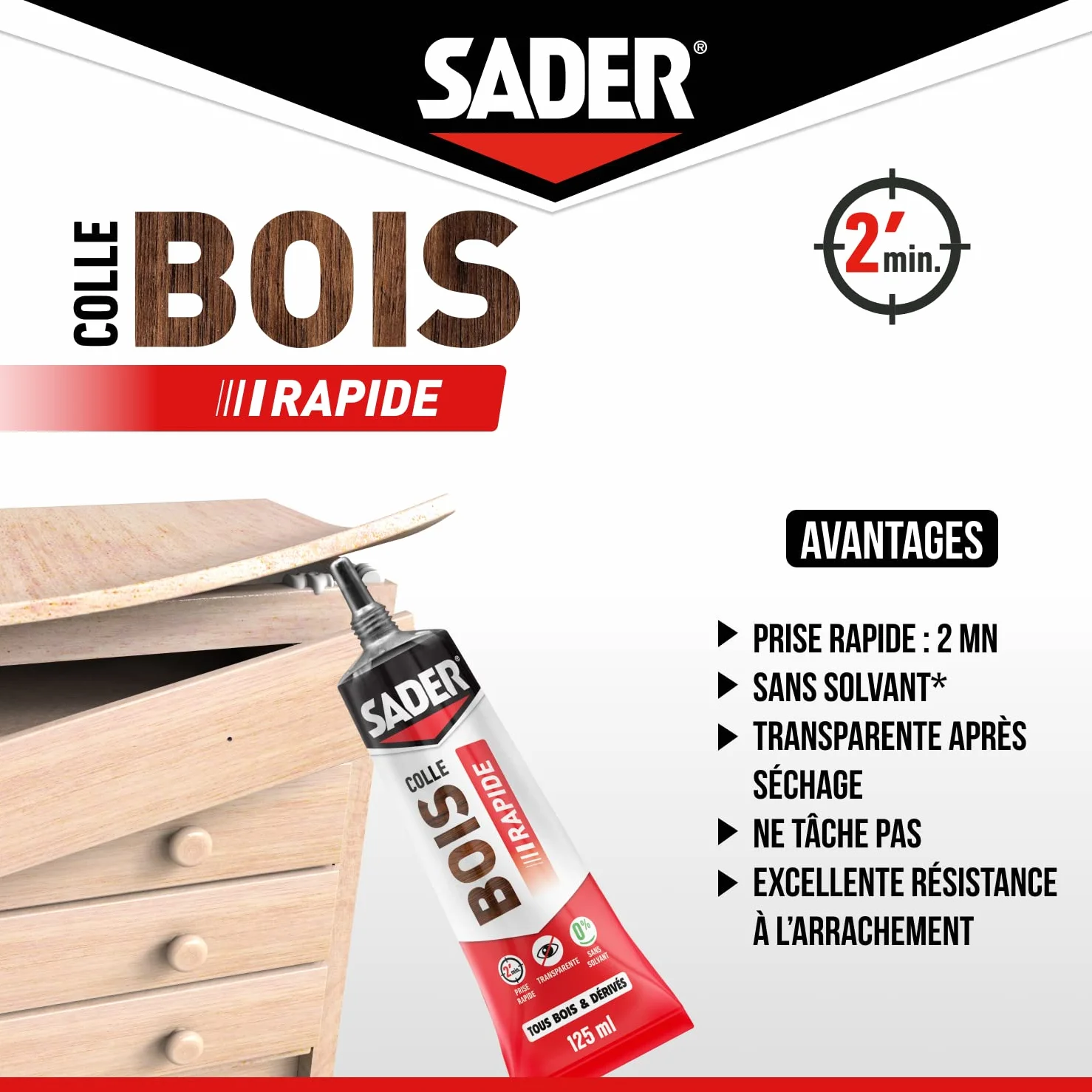 Bostik Its 041008 Quick Wood Glue Tube 125 ml